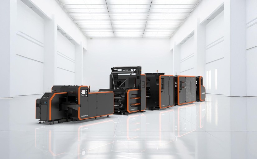 Lung Meng draw tape bag on roll converting system, a multi-unit production line installed in a plant