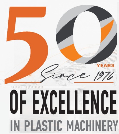 Lung Meng Machinery 50 years of excellence in plastic machinery emblem, since 1976