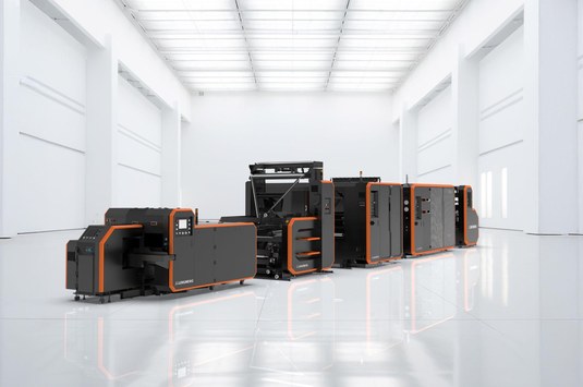 Lung Meng draw tape bag on roll converting system, a multi-unit production line installed in a plant